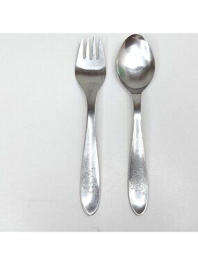 Vintage Elephant Dumbo Silverware Set Stainless Denmark Spoon & Fork